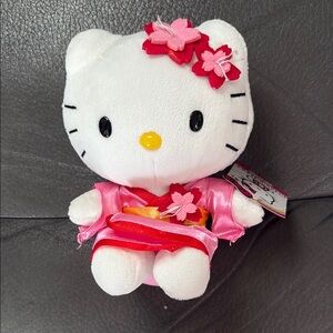 Hello kitty cute mini plush in matching outfit and bow